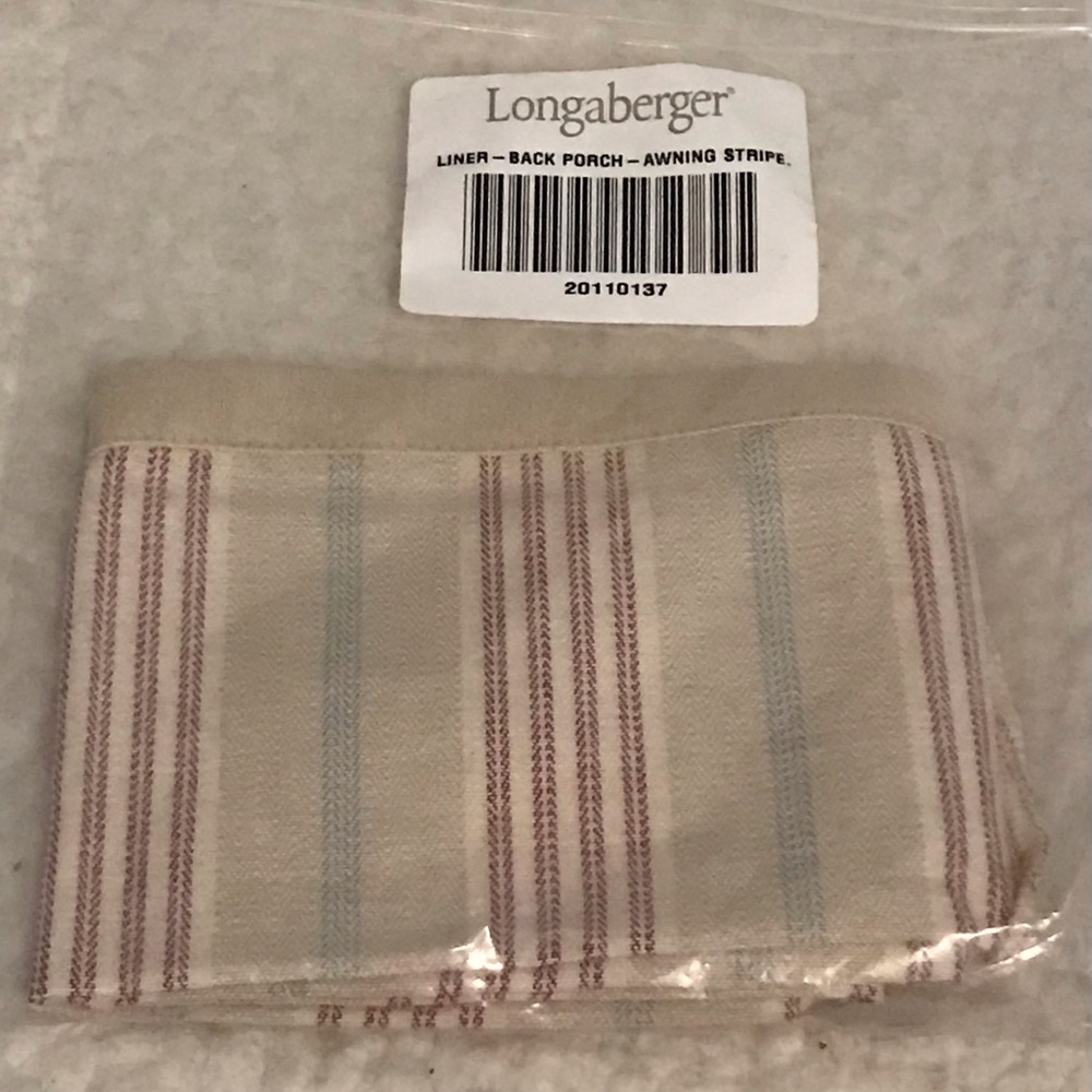 Longaberger “Back Porch” Liner - Awning Strips #20110137 - New in Package